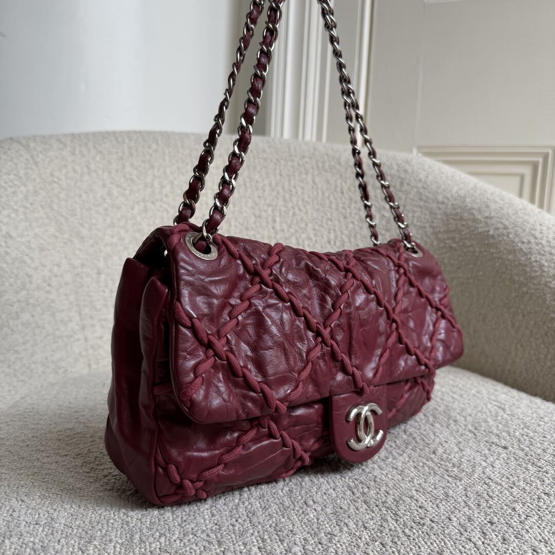 2011 Chanel CC Ultra Stitch Chain Bordeaux Flap Shoulder Bag