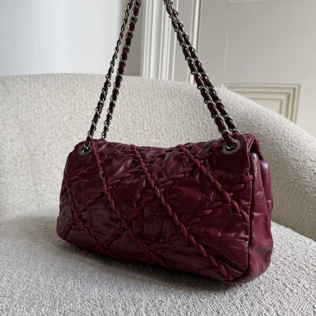 2011 Chanel CC Ultra Stitch Chain Bordeaux Flap Shoulder Bag