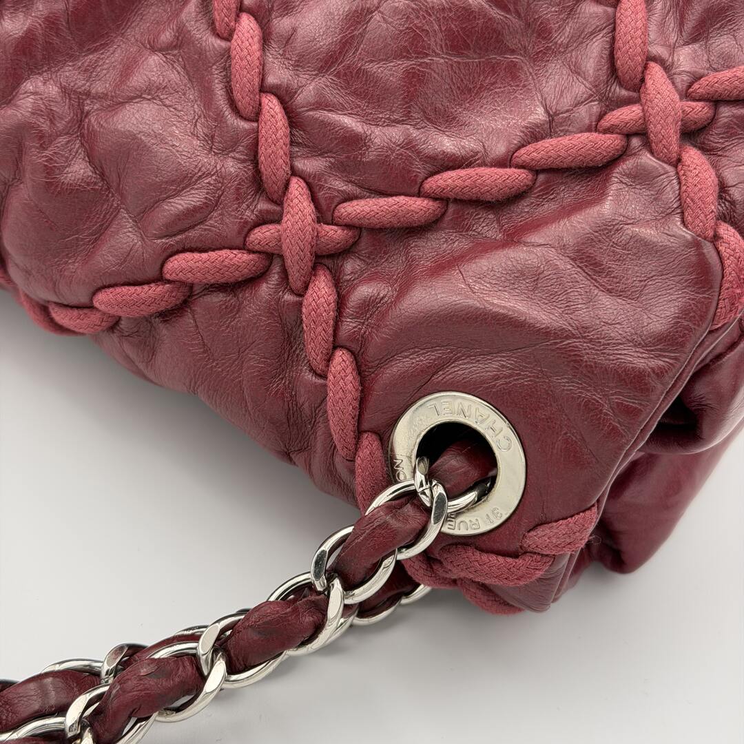 2011 Chanel CC Ultra Stitch Chain Bordeaux Flap Shoulder Bag