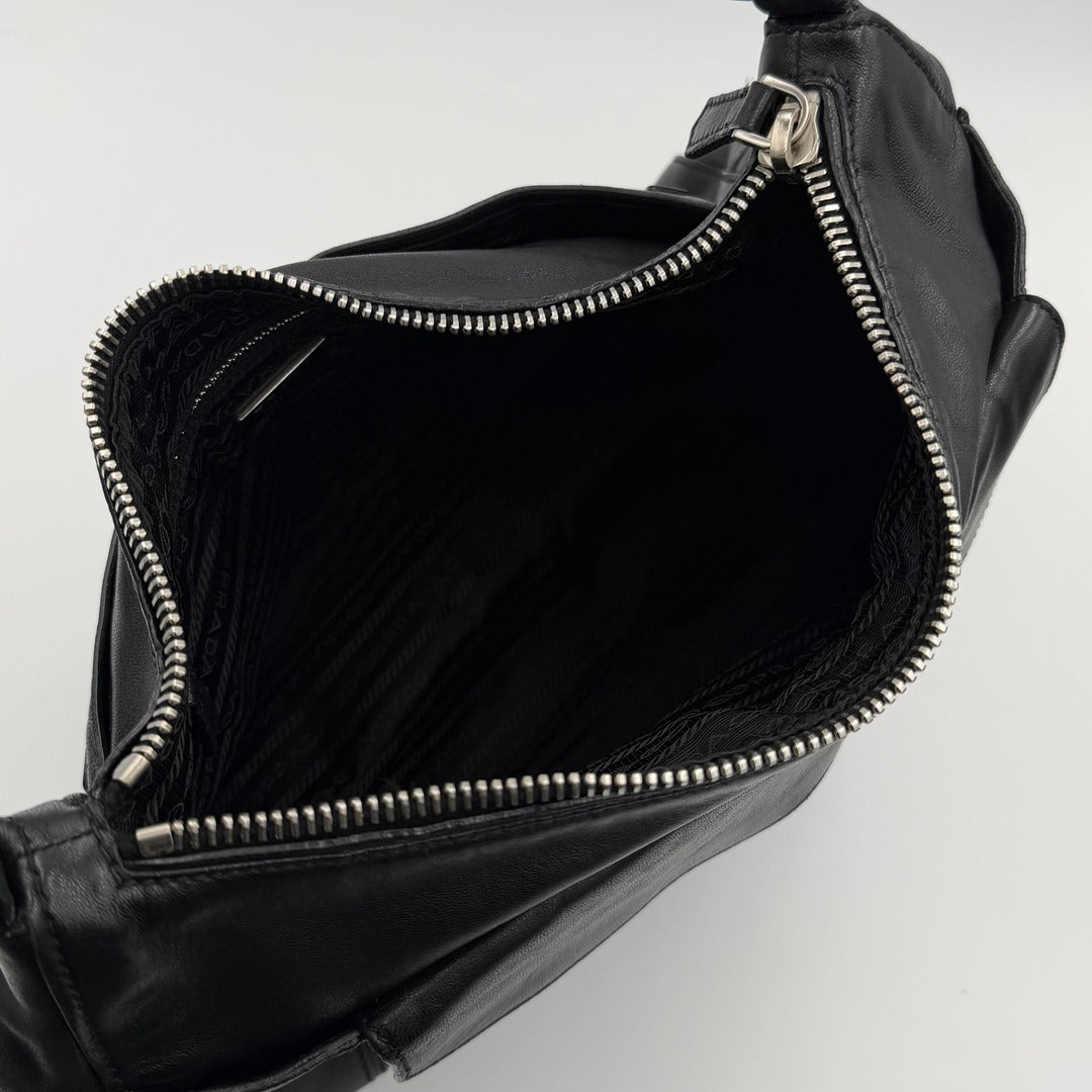 Prada City Nappa Leather Black Shoulder Bag