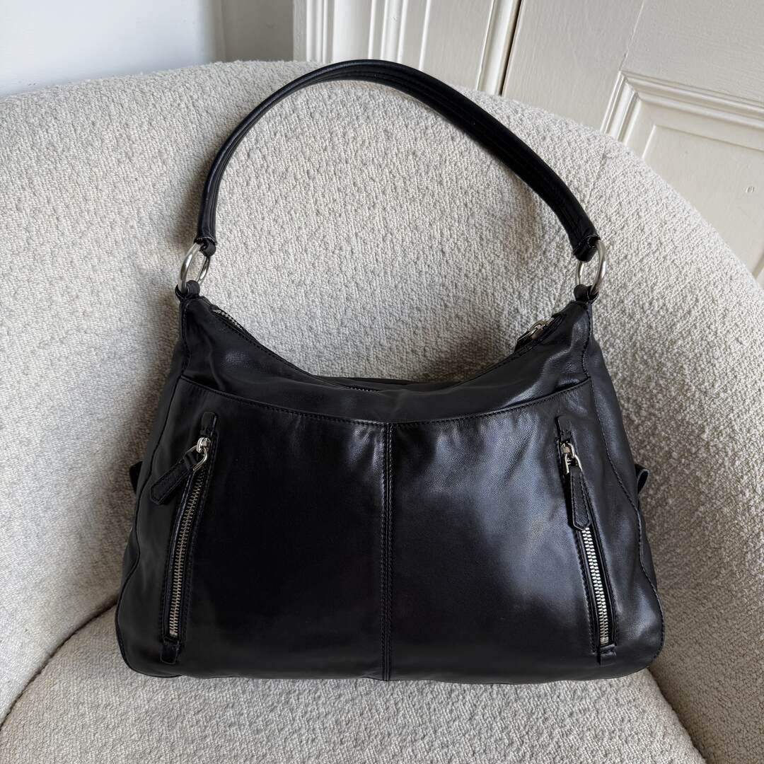 Prada City Nappa Leather Black Shoulder Bag