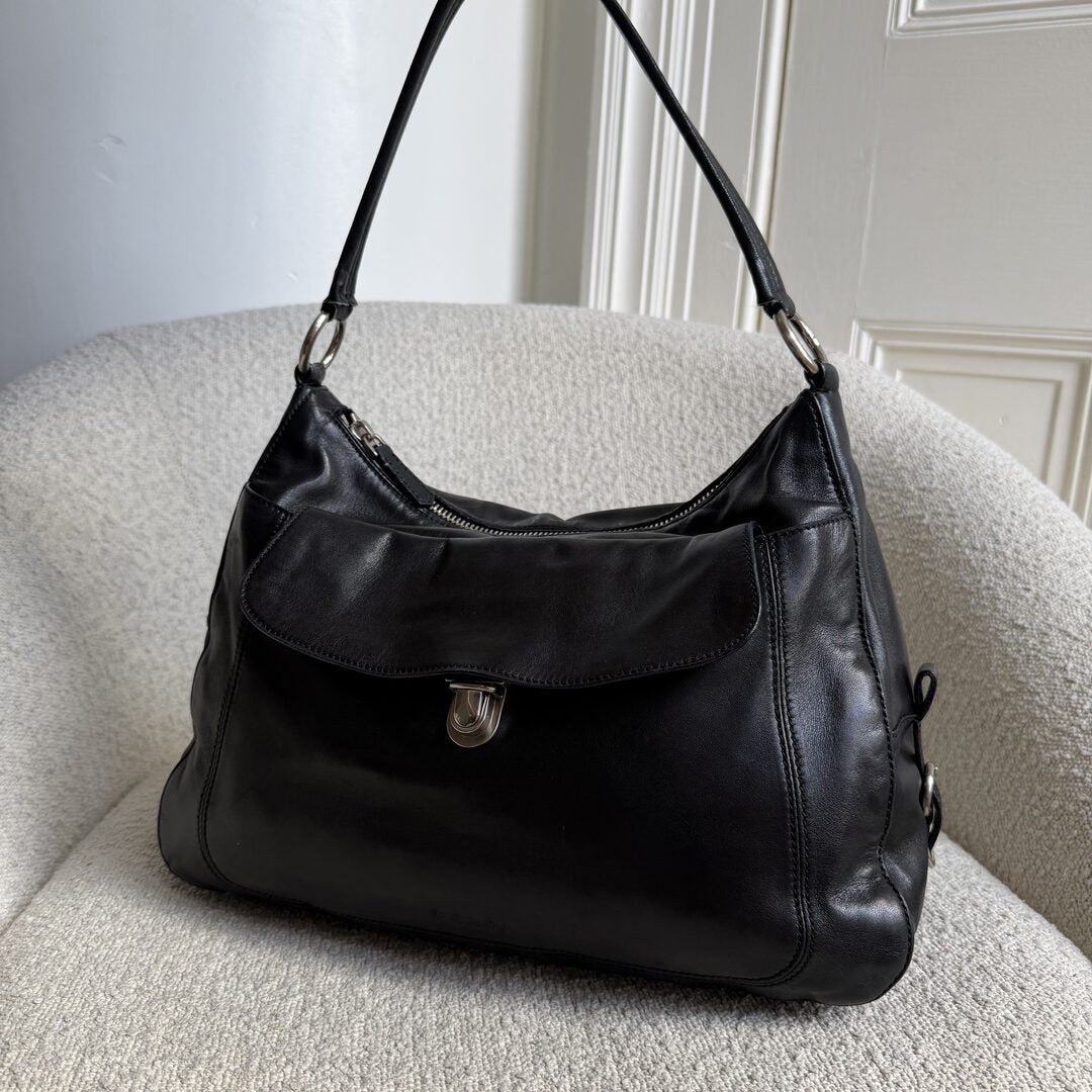 Prada City Nappa Leather Black Shoulder Bag