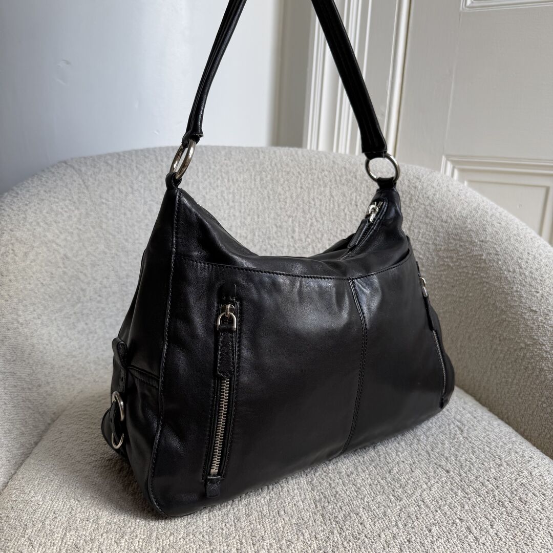 Prada City Nappa Leather Black Shoulder Bag