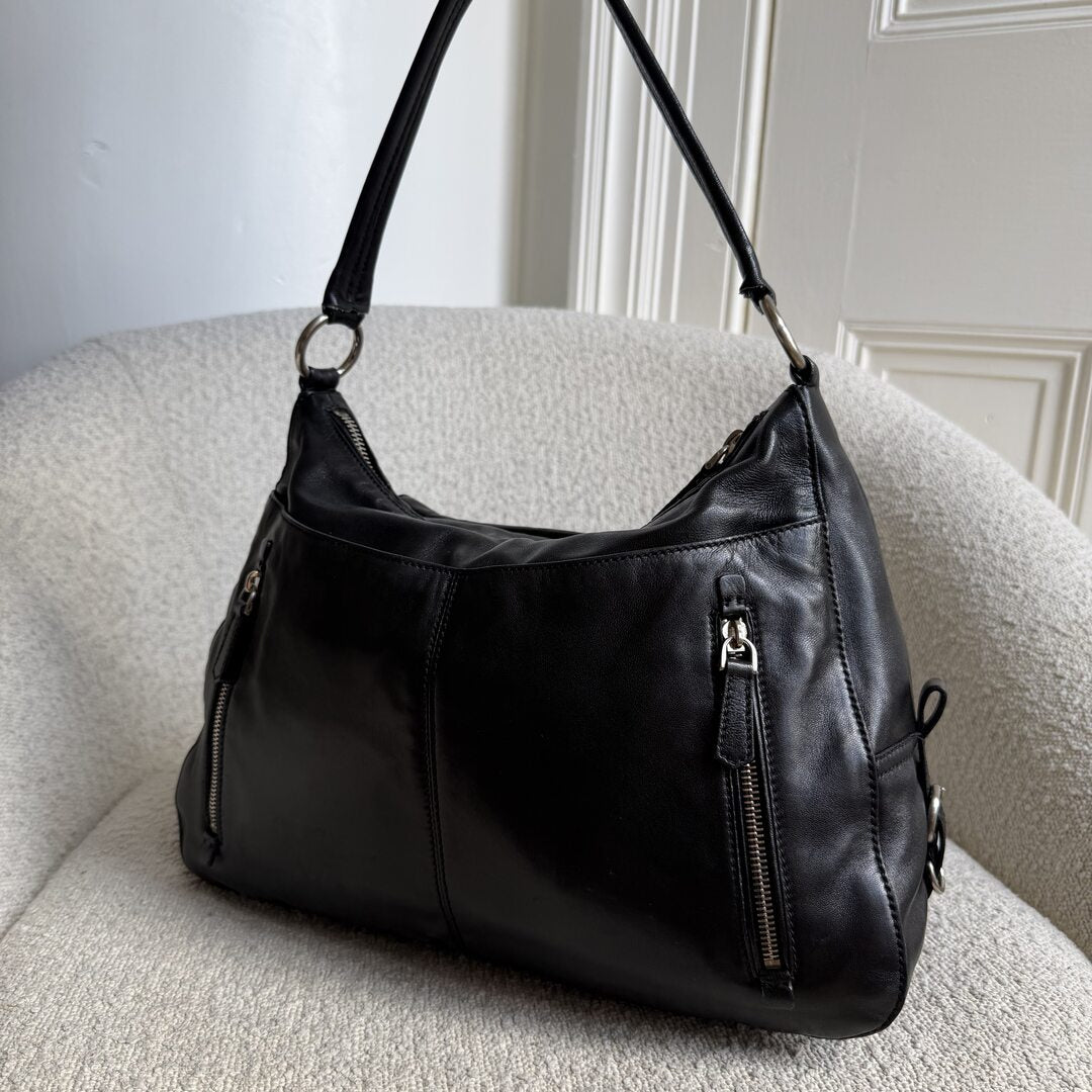 Prada City Nappa Leather Black Shoulder Bag
