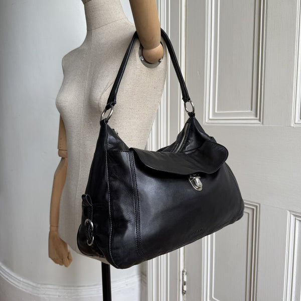 Prada City Nappa Leather Black Shoulder Bag