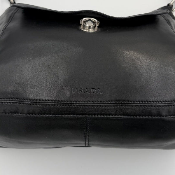 Prada City Nappa Leather Black Shoulder Bag