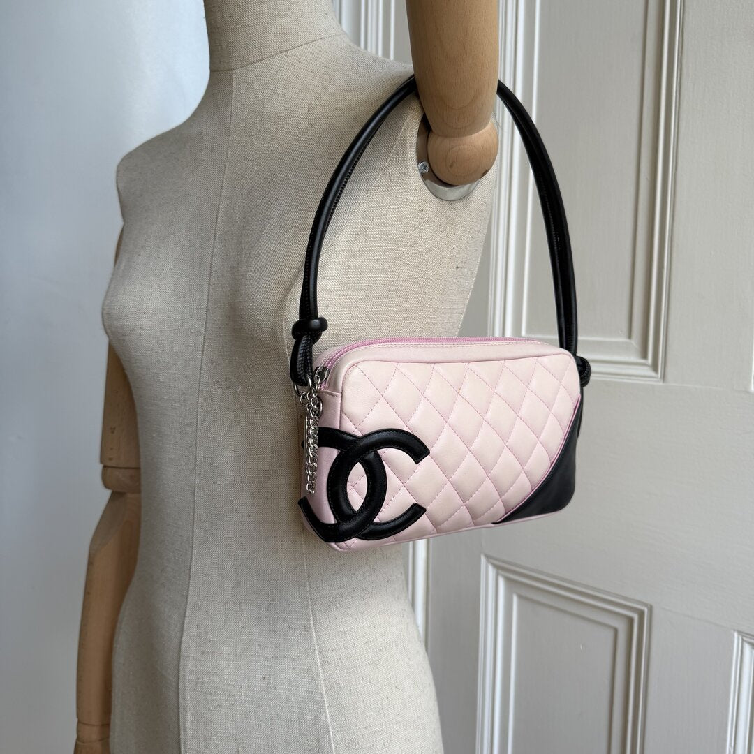 2004 Chanel Cambon Quilted Pink Mini Shoulder Bag