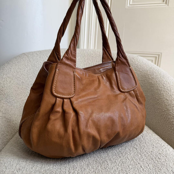 Miu Miu Hobo Leather Brown Tote Bag