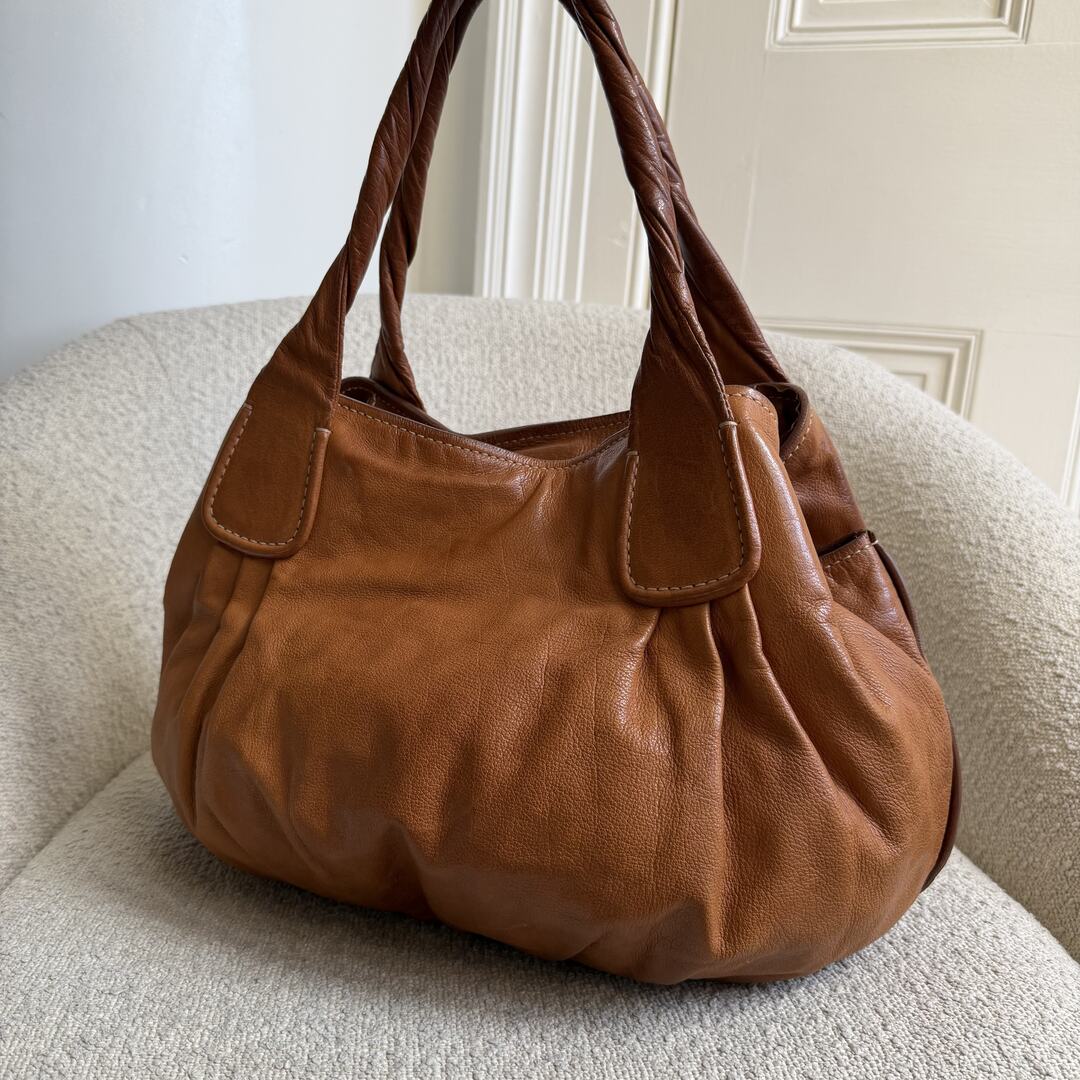 Miu Miu Hobo Leather Brown Tote Bag
