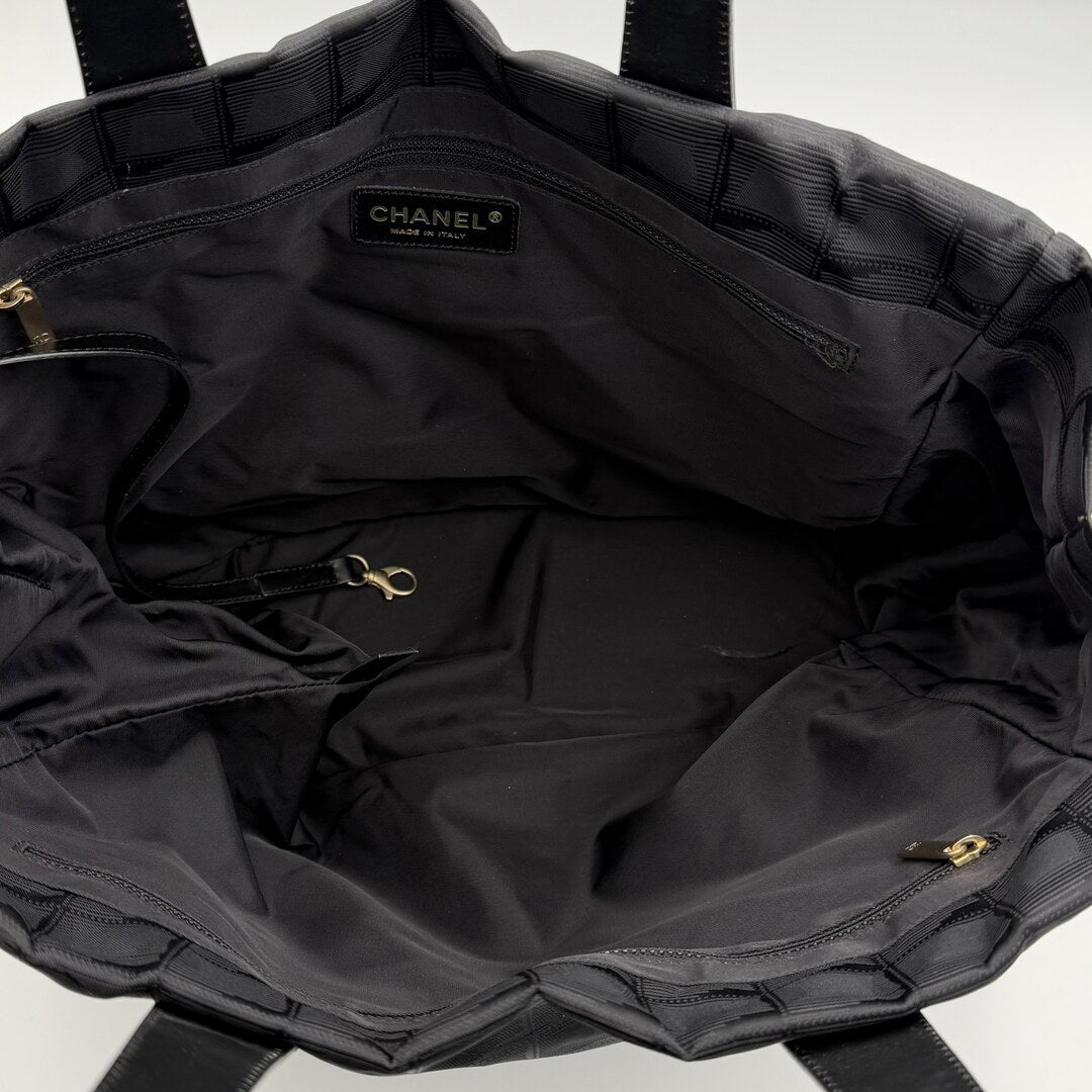 2005 Chanel CC Travel Line Black Tote Bag