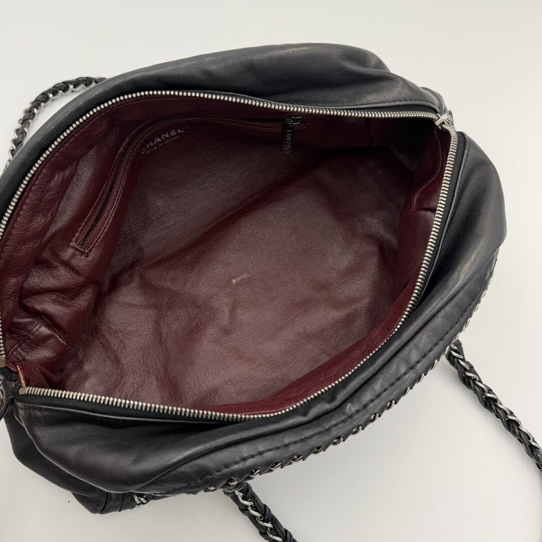 2005 Chanel Lux Ligne Bowler Black Shoulder Bag