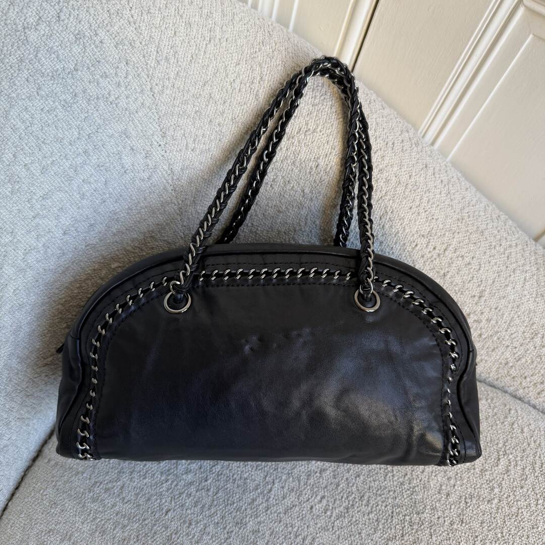 2005 Chanel Lux Ligne Bowler Black Shoulder Bag