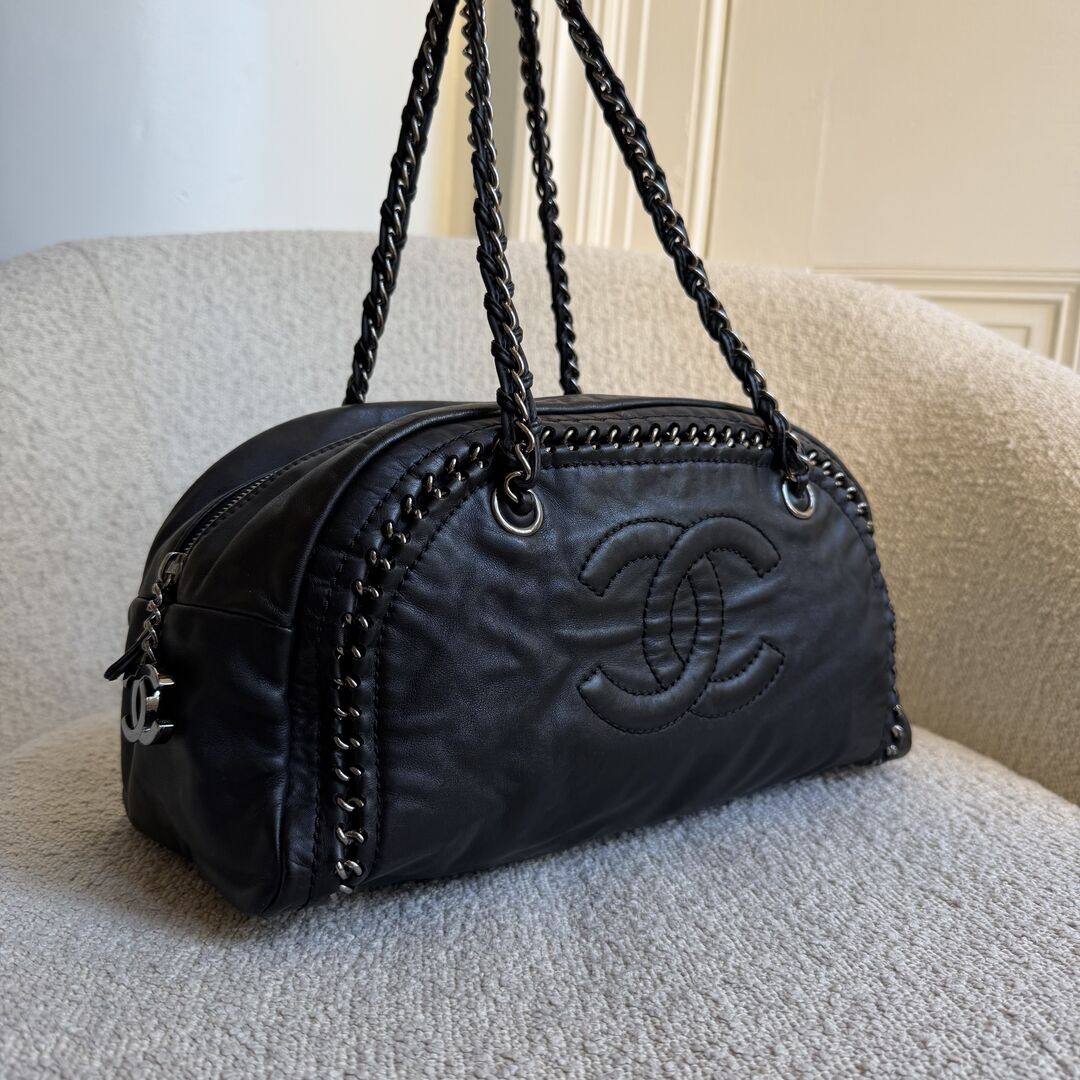2005 Chanel Lux Ligne Bowler Black Shoulder Bag