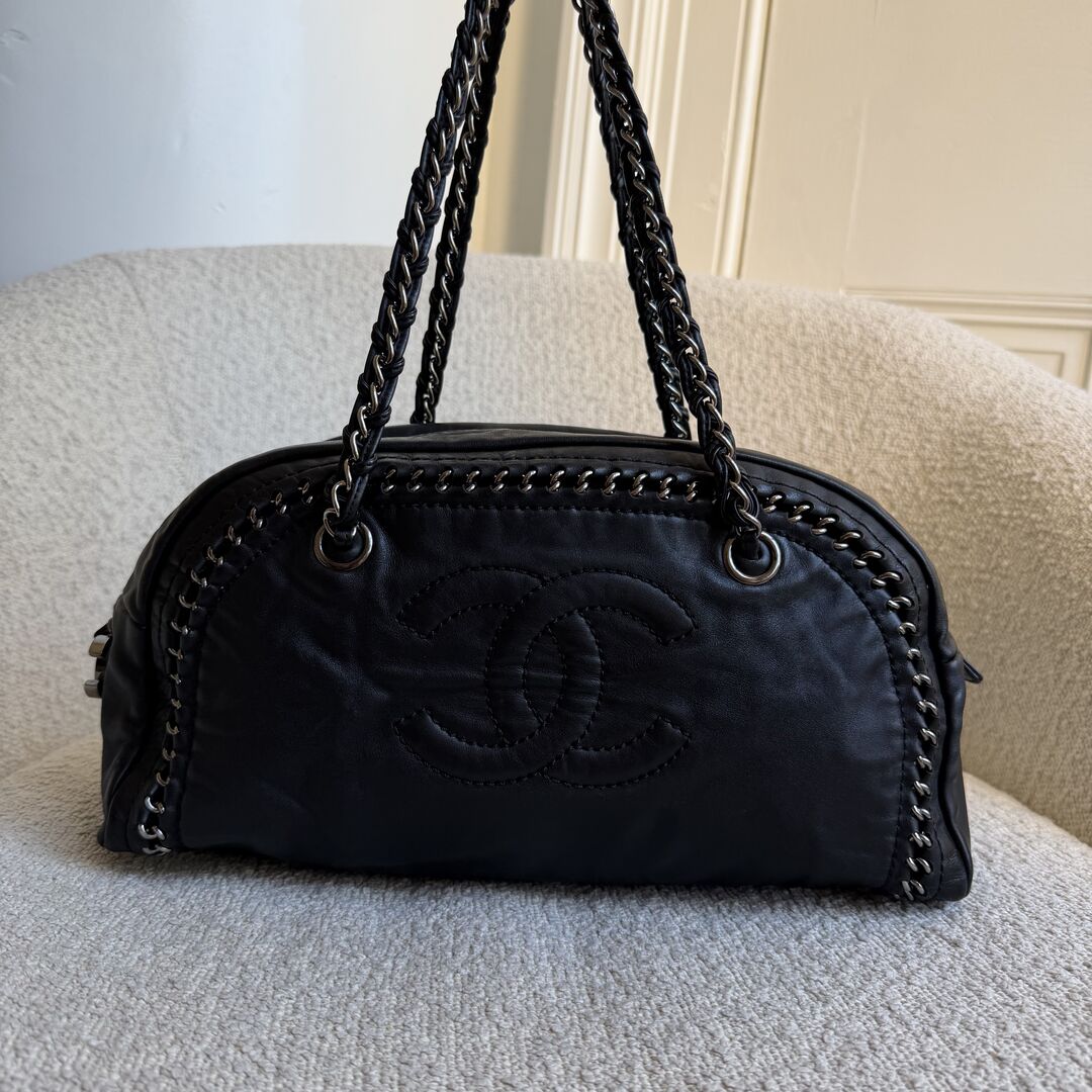 2005 Chanel Lux Ligne Bowler Black Shoulder Bag