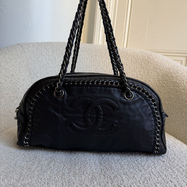 2005 Chanel Lux Ligne Bowler Black Shoulder Bag