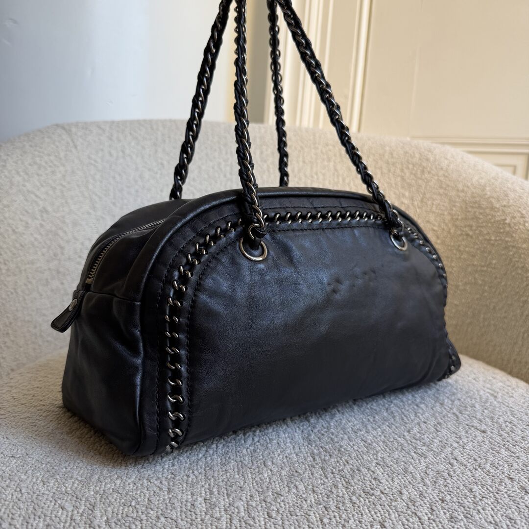 2005 Chanel Lux Ligne Bowler Black Shoulder Bag