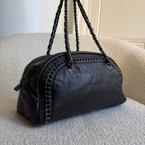 2005 Chanel Lux Ligne Bowler Black Shoulder Bag