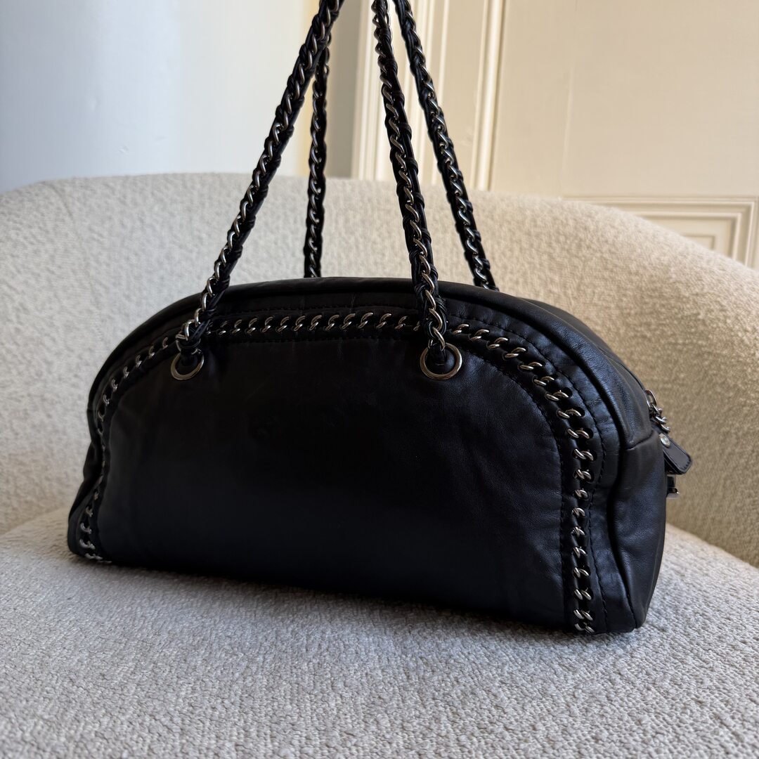 2005 Chanel Lux Ligne Bowler Black Shoulder Bag