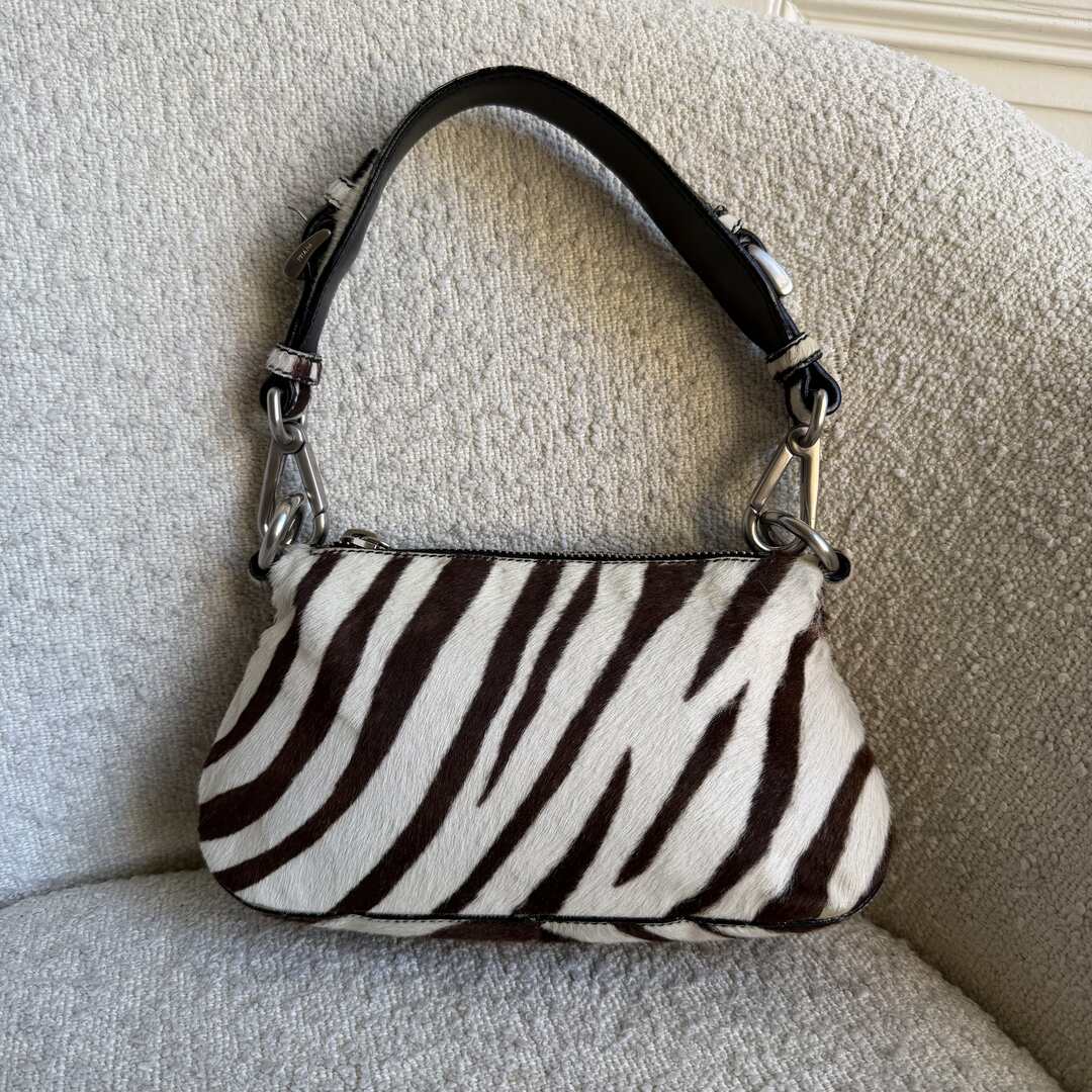 Rare Prada Zebra Pony Hair Shoulder Bag
