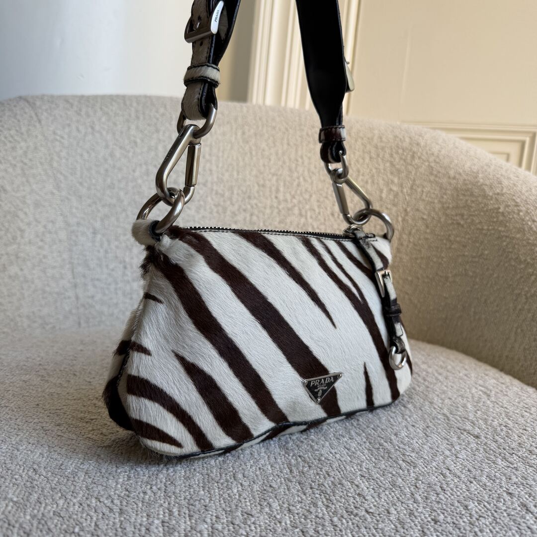 Rare Prada Zebra Pony Hair Shoulder Bag