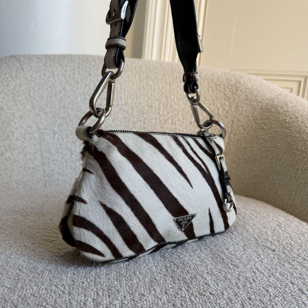 Rare Prada Zebra Pony Hair Shoulder Bag