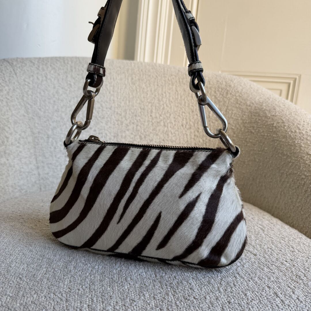 Rare Prada Zebra Pony Hair Shoulder Bag