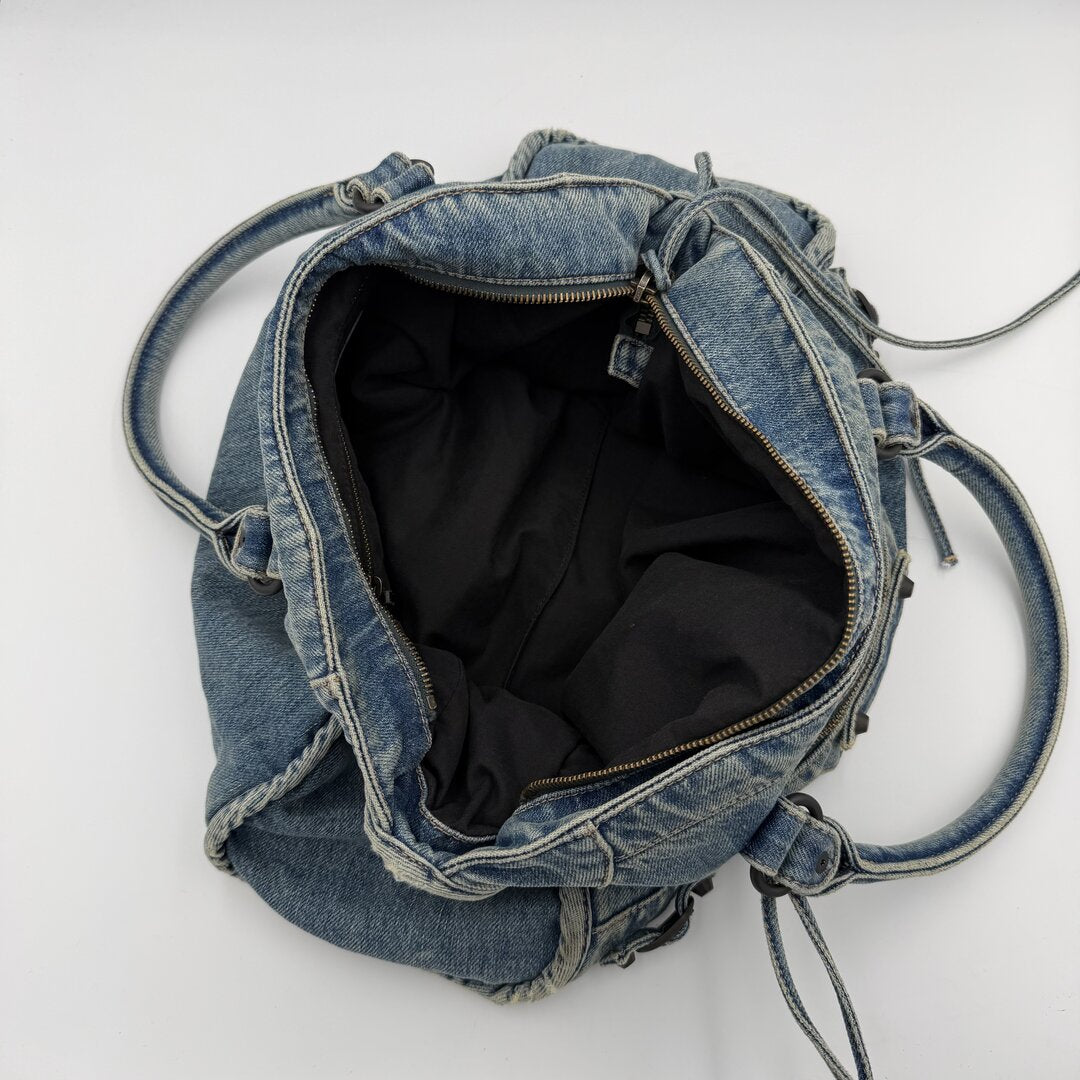 2024 Balenciaga Le City Blue Denim Bag