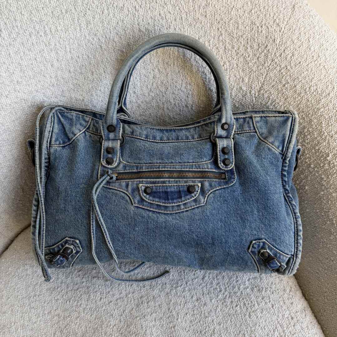 2024 Balenciaga Le City Blue Denim Bag