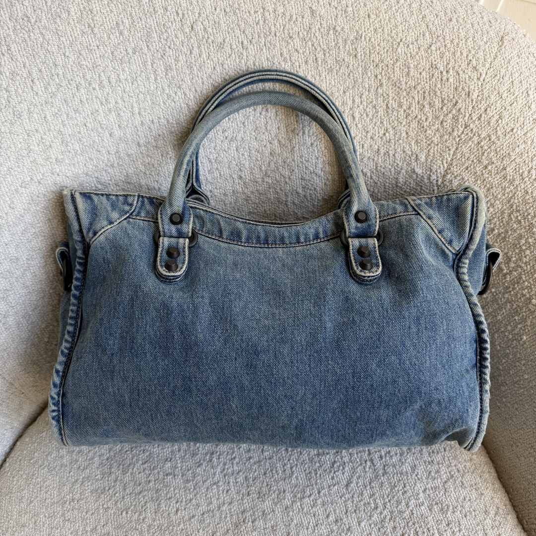 2024 Balenciaga Le City Blue Denim Bag