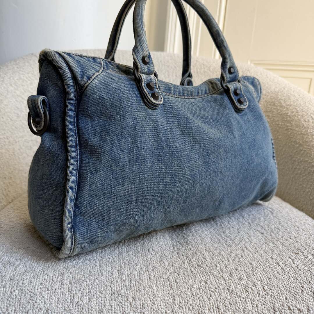2024 Balenciaga Le City Blue Denim Bag