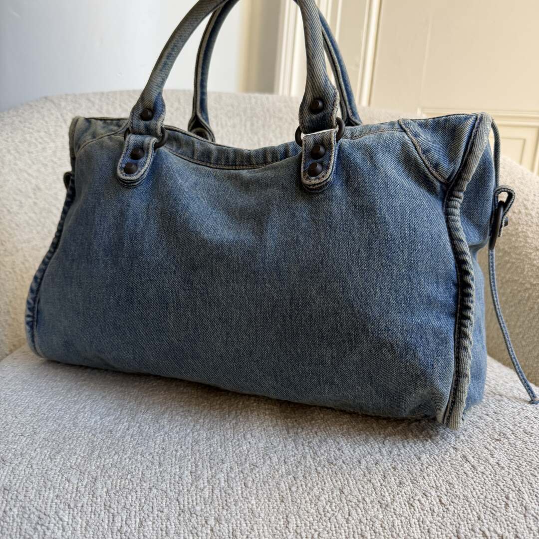 2024 Balenciaga Le City Blue Denim Bag
