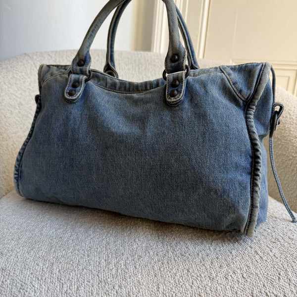 2024 Balenciaga Le City Blue Denim Bag