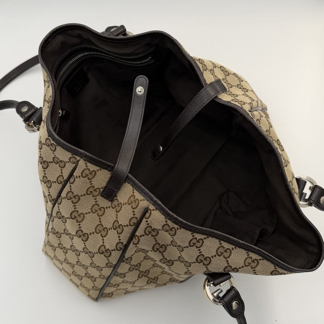 Gucci GG Twins Black Leather Tote Bag
