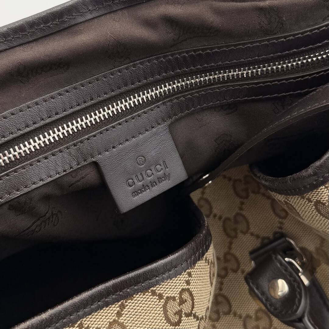 Gucci GG Twins Black Leather Tote Bag