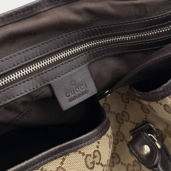 Gucci GG Twins Black Leather Tote Bag