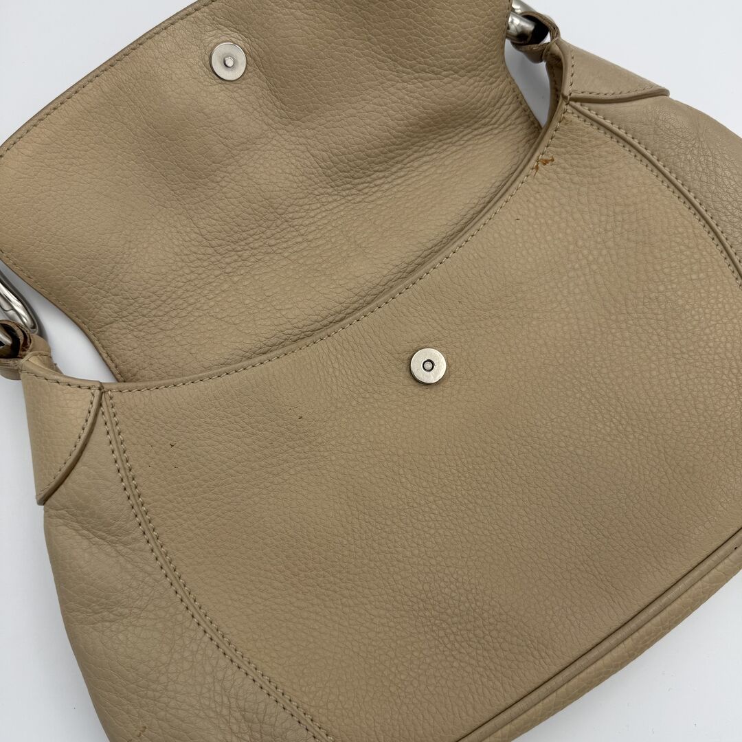 2003 Prada Hobo Leather Beige Shoulder Bag