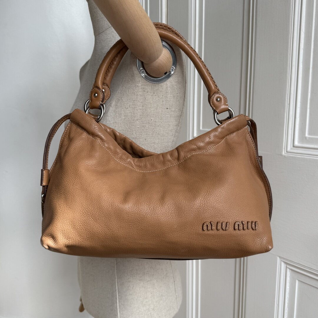Rare Miu Miu Leather Brown Shoulder Bag