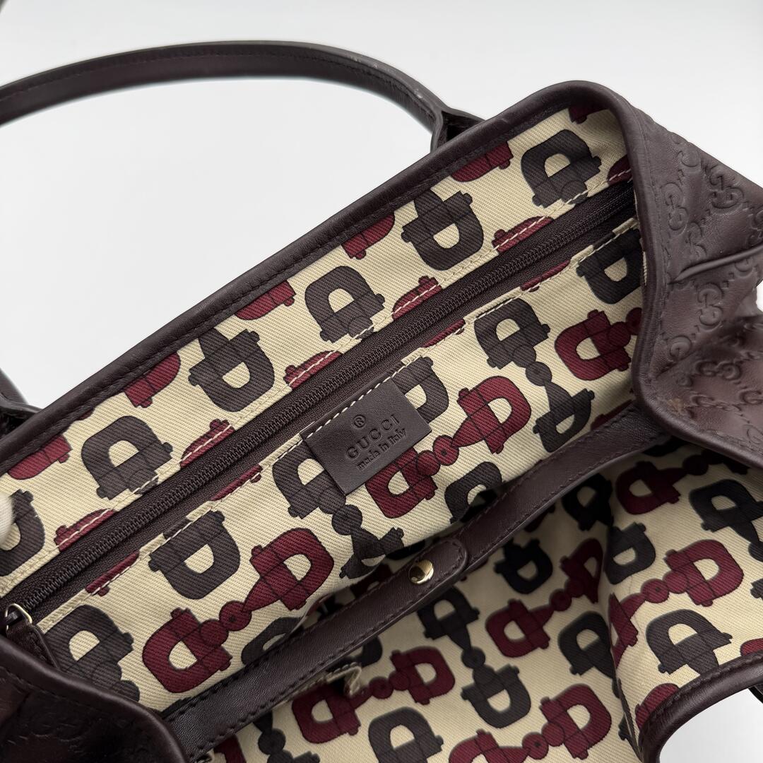 Gucci Guccissima Princy Brown Leather Tote Bag