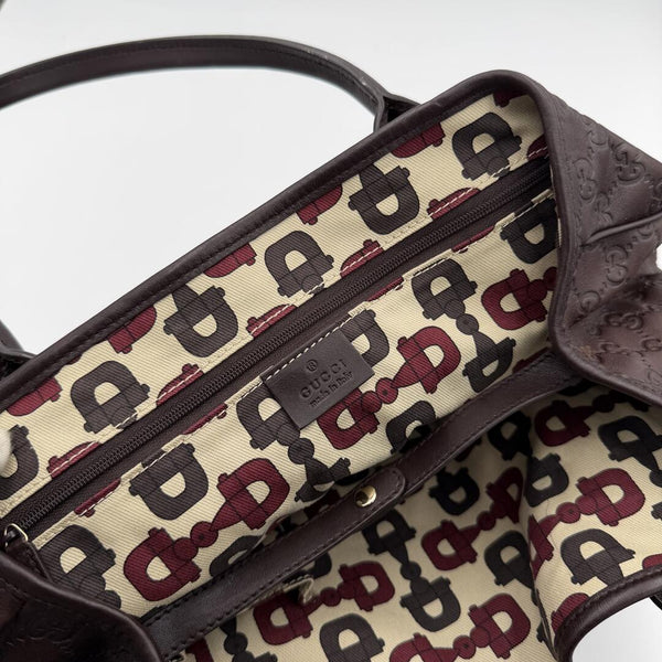 Gucci Guccissima Princy Brown Leather Tote Bag
