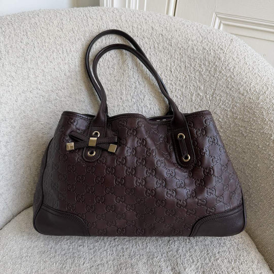 Gucci Guccissima Princy Brown Leather Tote Bag