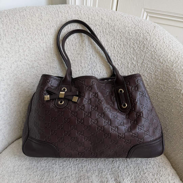 Gucci Guccissima Princy Brown Leather Tote Bag