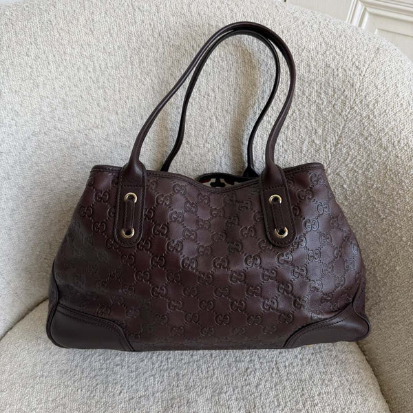 Gucci Guccissima Princy Brown Leather Tote Bag