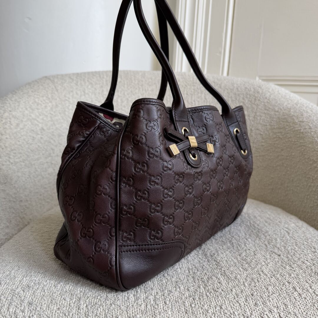 Gucci Guccissima Princy Brown Leather Tote Bag