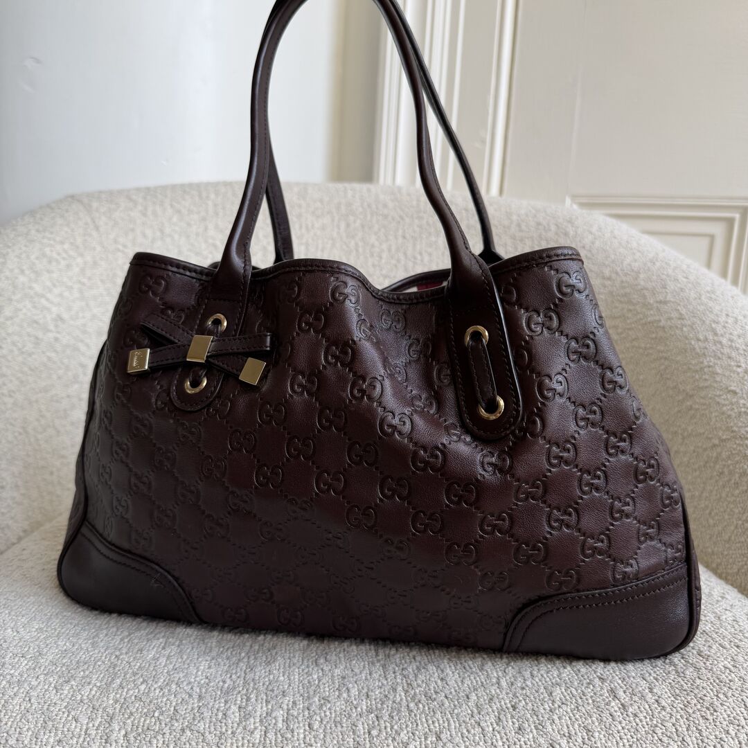 Gucci Guccissima Princy Brown Leather Tote Bag