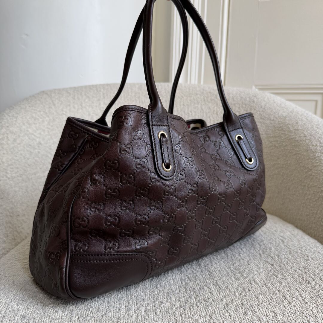 Gucci Guccissima Princy Brown Leather Tote Bag
