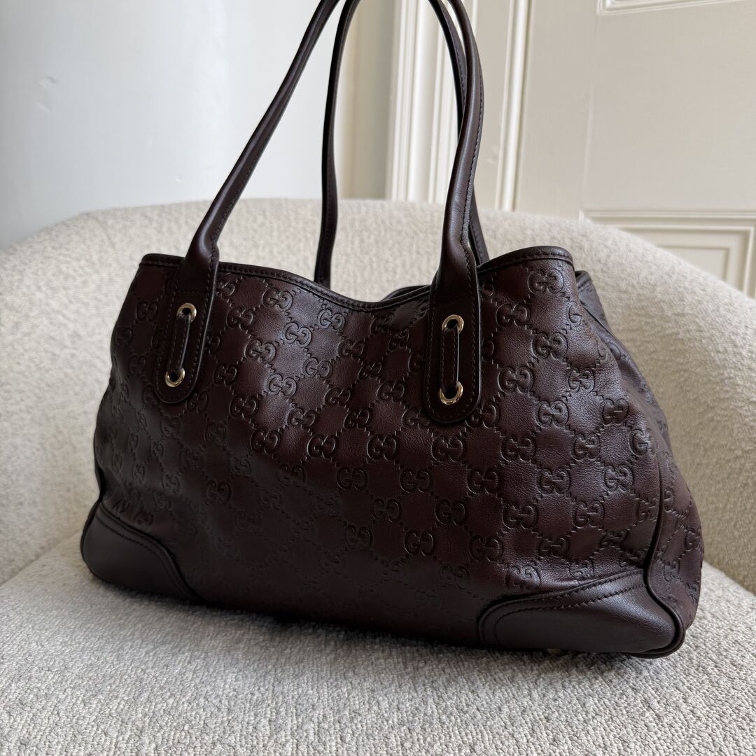 Gucci Guccissima Princy Brown Leather Tote Bag