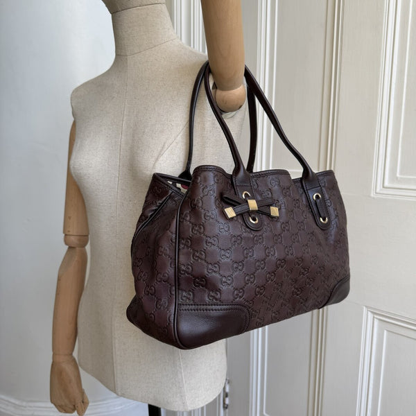Gucci Guccissima Princy Brown Leather Tote Bag
