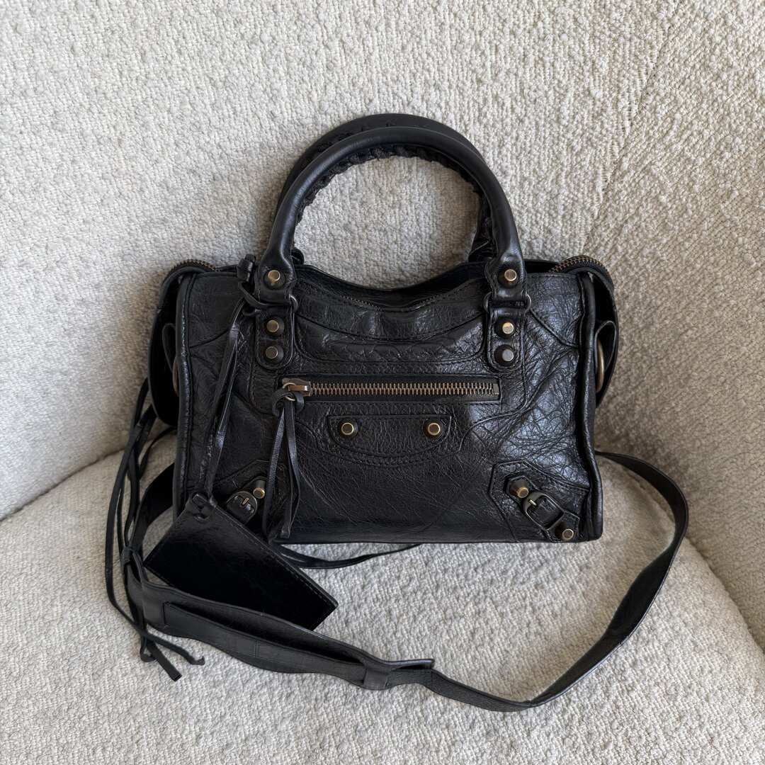 2013 Balenciaga The Mini City Leather Black Bag