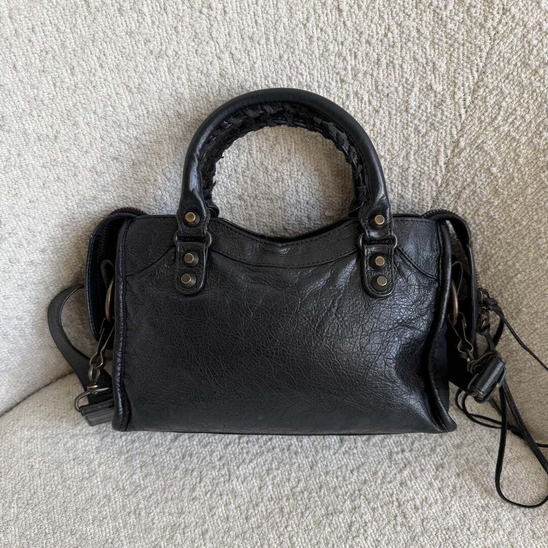 2013 Balenciaga The Mini City Leather Black Bag