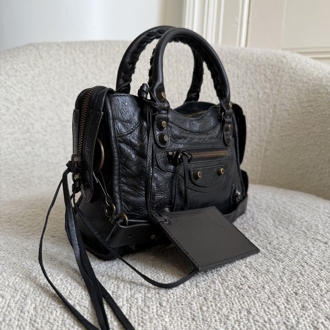 2013 Balenciaga The Mini City Leather Black Bag